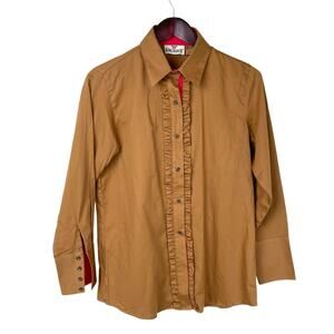 King Ranch Saddle Co. Womens Shirt Sz L Western Tuxedo Cowgirl Medieval Hipster